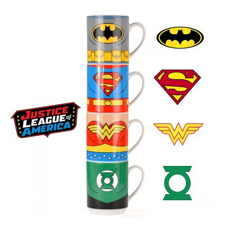 Photo des tasses empilables Justice League