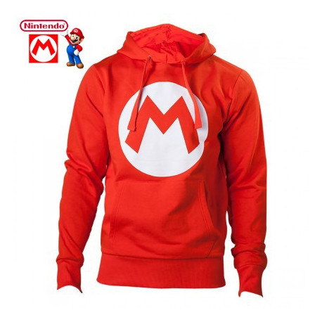 sweat geek rouge et blanc à l'effigie de Mario