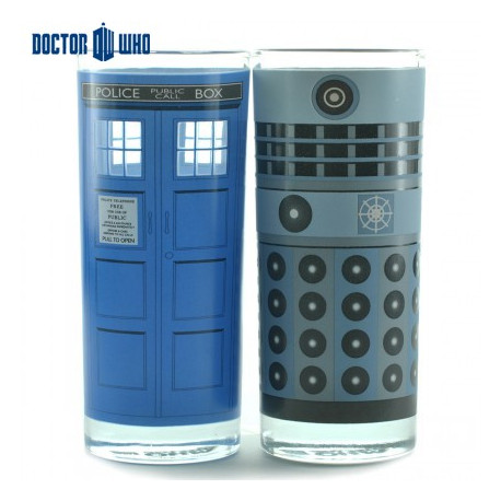 Photo des verres Dalek et Tardis