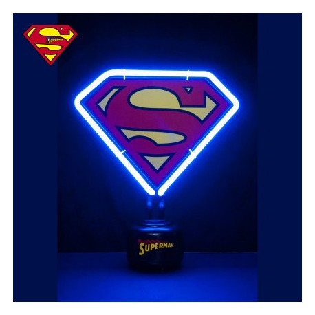 Lampe néon à l'effigie de Superman et son LOGO