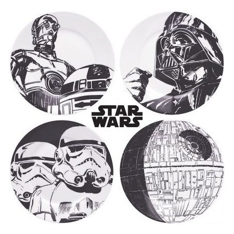 Photo des 4 assiettes Star Wars