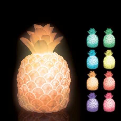 Photo de la lampe ananas de toutes les couleurs