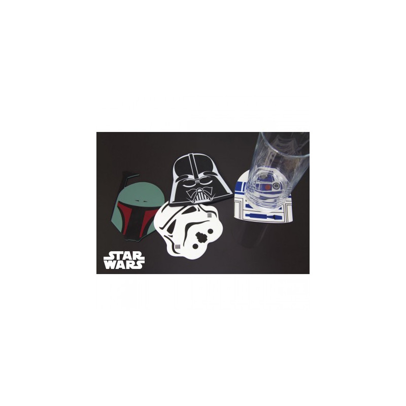 Lot de quatre sous-verres en silicone à l'effigie de Star Wars