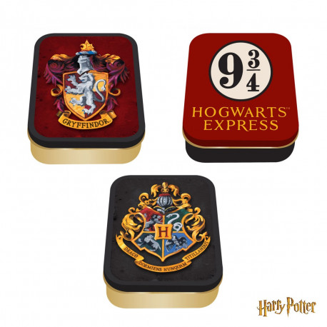 Photo des boites métalliques Harry Potter