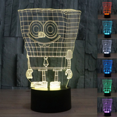 Image de la lampe multicolore Bob l'éponge 3D