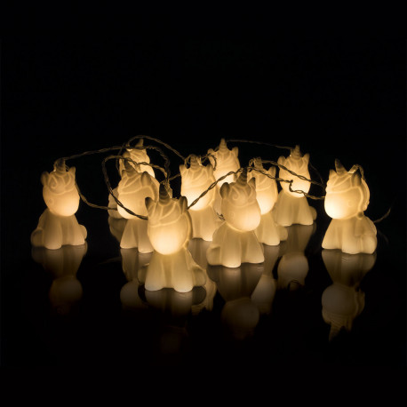 Photo de la guirlande lumineuse licornes 3D