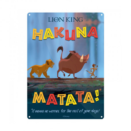 Photo de la petite plaque métallique Roi Lion Hakuna matata