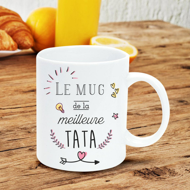 Cadeau tata : mug en céramique de la meilleure tata sur Logeekdesign