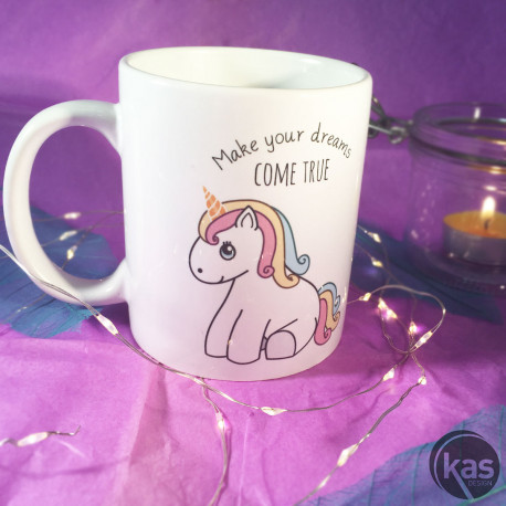 mug licorne make your dreams come true