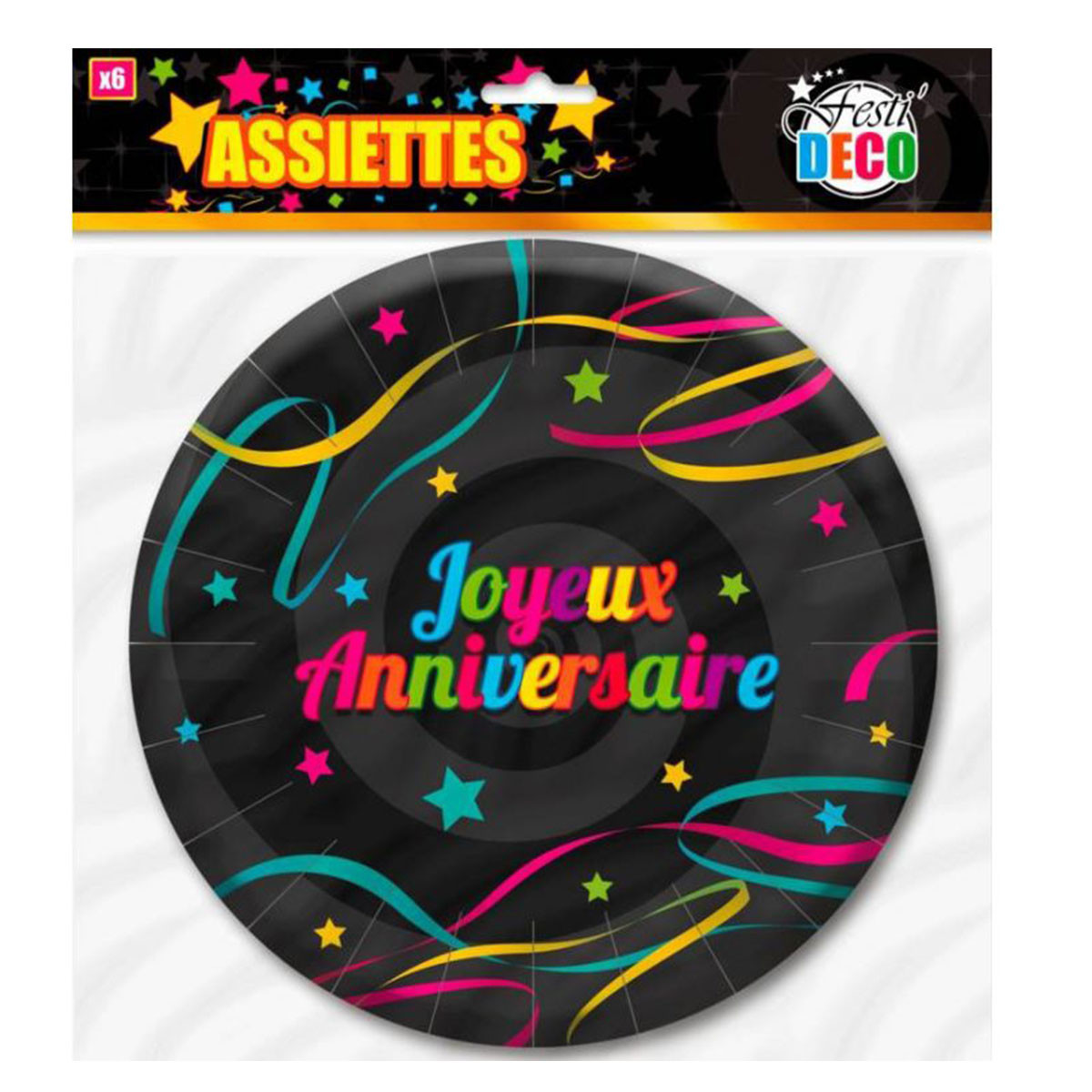 Assiettes Jetables Joyeux Anniversaire Noires Et Couleurs Assorties Sur Logeekdesign Assiettes Jetables Joyeux Anniversaire Noires Et Couleurs Assorties Sur Logeekdesign