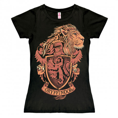 T-Shirt Femme Harry Potter Noir Armoiries de Gryffondor