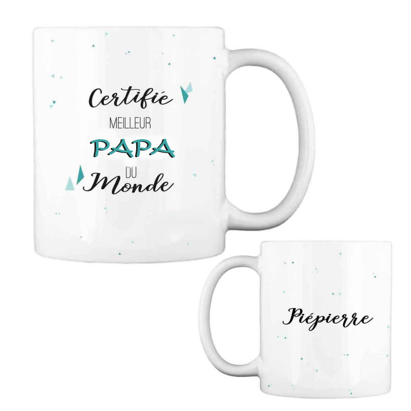 Mug Certifié Meilleur Papa à Personnaliser