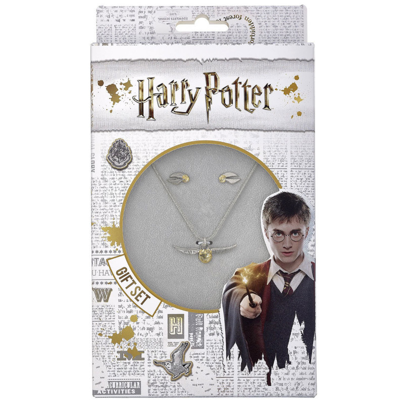 Bijoux Harry Potter : collier et boucles d'oreilles Vif d'Or sur  Logeekdesign