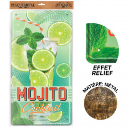 Plaque Métallique Mojito Cocktail