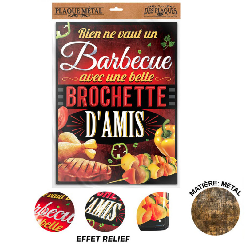 Poster Retro Rigolo En Metal Barbecue Brochette D Amis Sur Logeekdesign Poster Retro Rigolo En Metal Barbecue Brochette D Amis Sur Logeekdesign