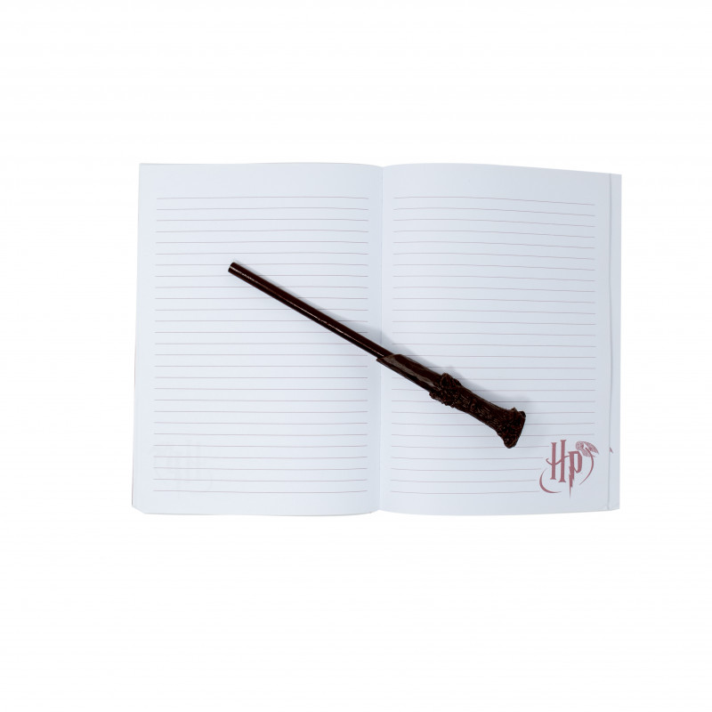 Carnet A5 cuir Vegan avec un stylo baguette Harry Potter