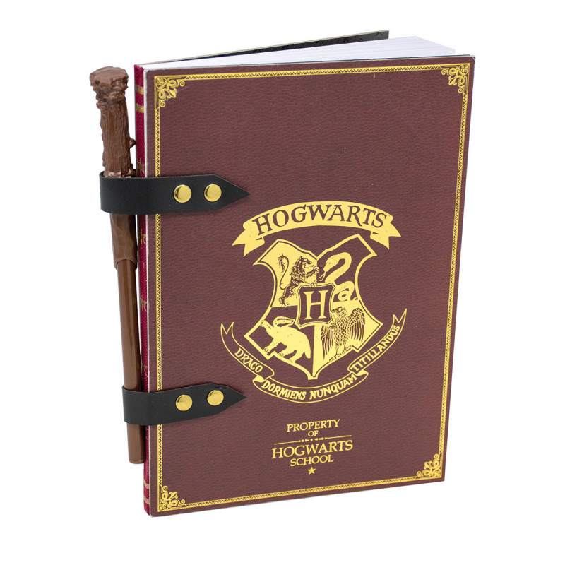 Set Carnet de Notes Harry Potter Poudlard et Crayon Baguette Magique