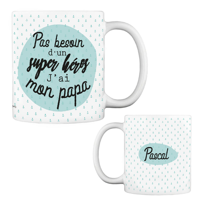 Mug Papa Super-Héros Personnalisable