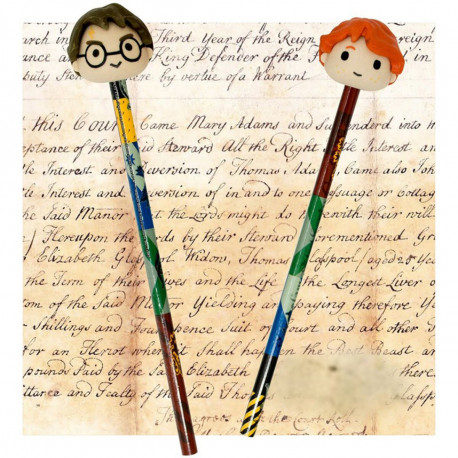 Set 2 Crayons Harry Potter Chibi avec Gommes