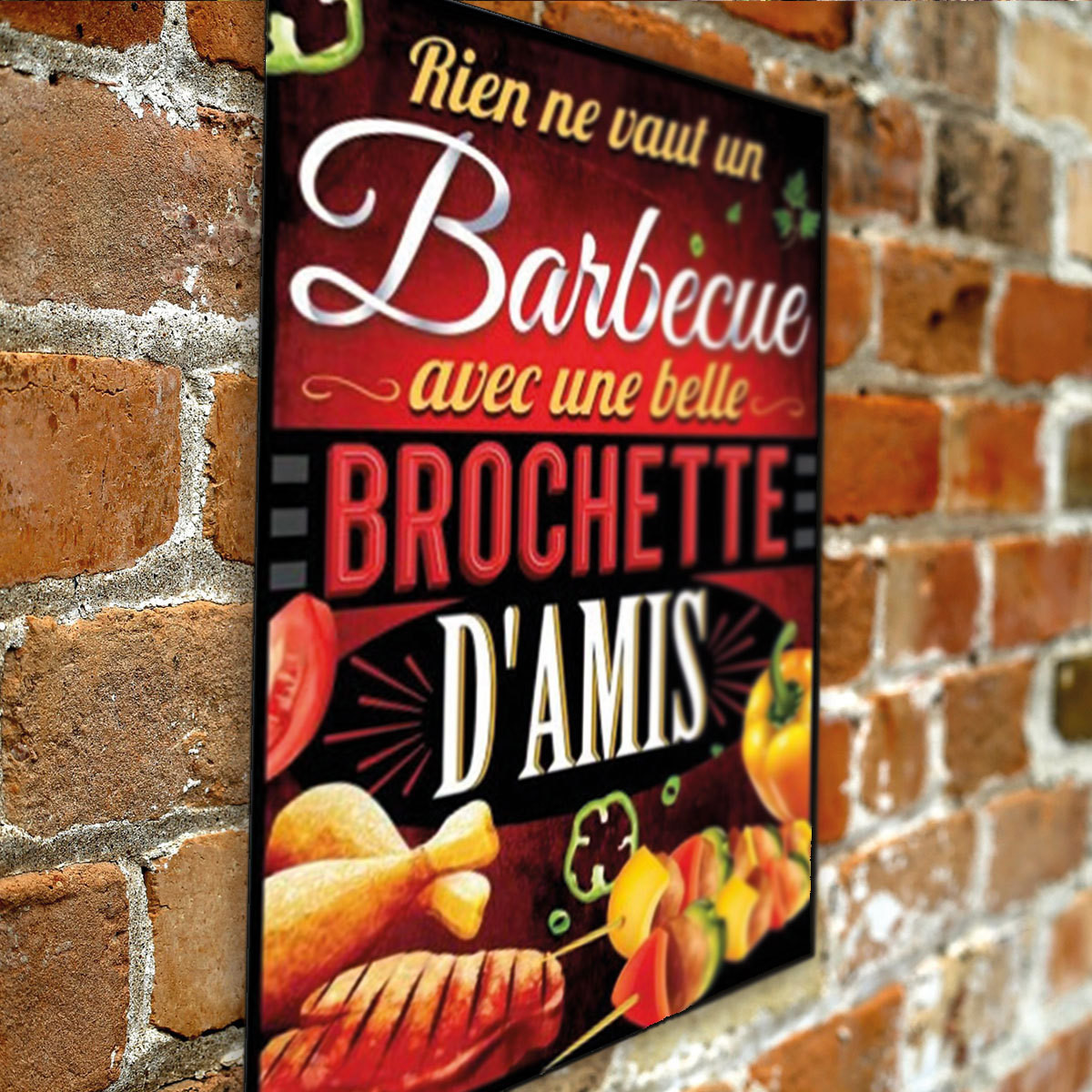 Poster Retro Rigolo En Metal Barbecue Brochette D Amis Sur Logeekdesign Poster Retro Rigolo En Metal Barbecue Brochette D Amis Sur Logeekdesign