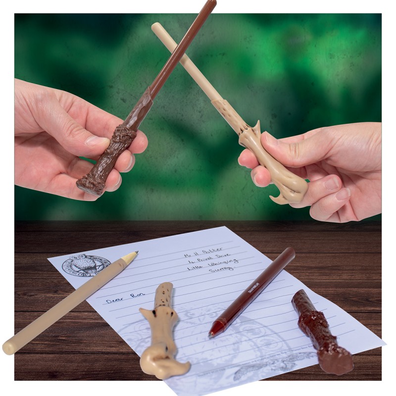 Set stylo et crayon Harry Potter baguettes magiques sur Cec Design