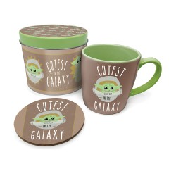 Boîte Cadeau Bébé Yoda The Mandalorian avec Mug et Sous-Verre