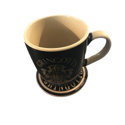 Boîte Cadeau Harry Potter Banque Gringotts avec Mug et Sous-Verre
