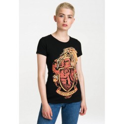 T-Shirt Femme Harry Potter Noir Armoiries de Gryffondor