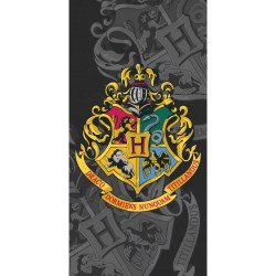 Serviette de Plage Harry Potter Noire Blason Poudlard