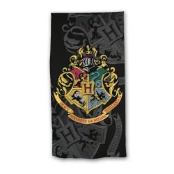 Serviette de Plage Harry Potter Noire Blason Poudlard