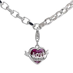 Pendentif Charm Harry Potter Philtre d'Amour Argent et Cristaux