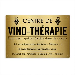 Plaque Métallique Professionnelle Vino-Thérapie