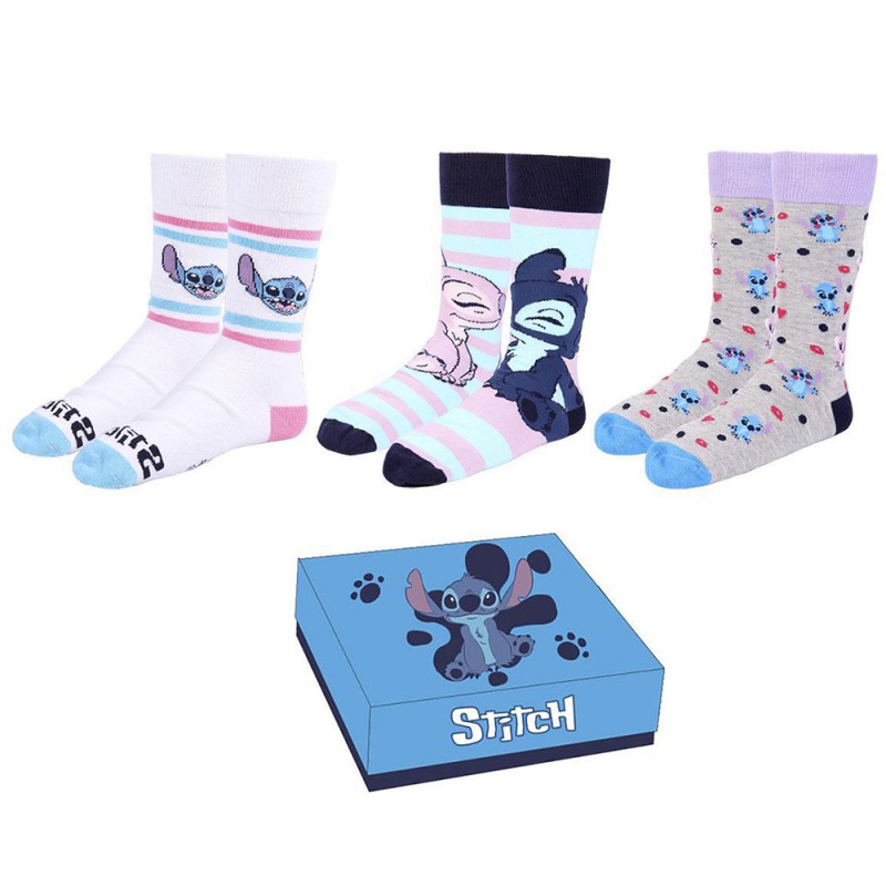 Coffret 3 Chaussettes Stitch Disney sur Logeekdesign