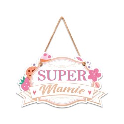 Plaque en Bois Super Mamie