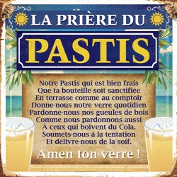 Plaque Métallique La Prière du Pastis