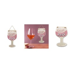 Plaque en Bois - Verre Amour, Gloire et Rosé