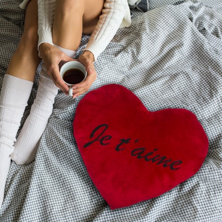 Maxi Coussin Coeur Rouge Je T'Aime XXL