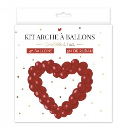 Kit Arche Cœur à 40 Ballons Rouges