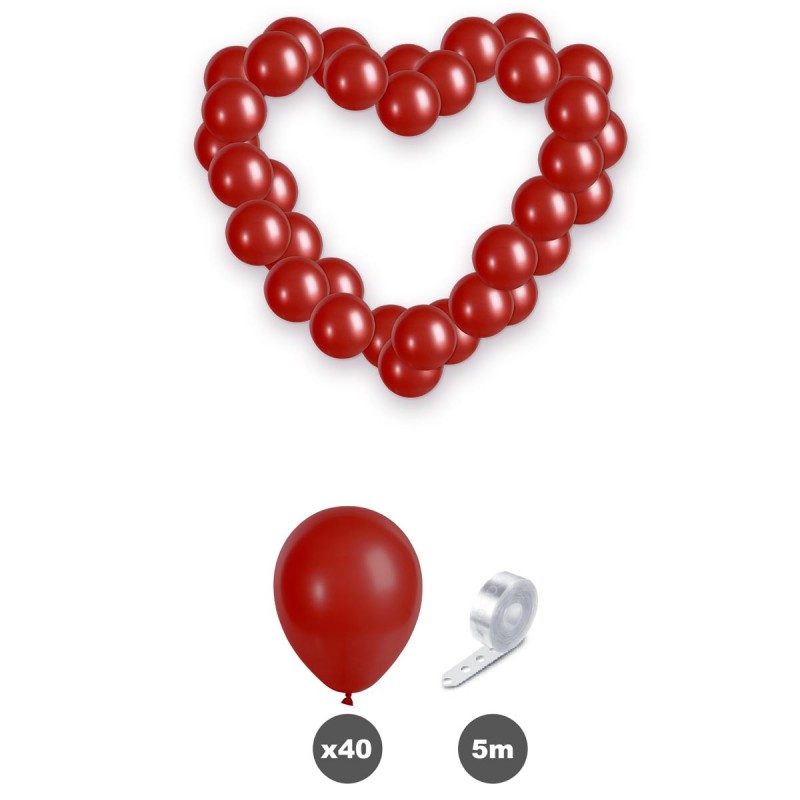 Kit Arche 35 Ballons - La Loveuse - Rouge, Or, Blanc et 4 Guirlandes de  Cœurs Or - Jour de Fête - Décoration de Saint-Valentin - Saint-Valentin