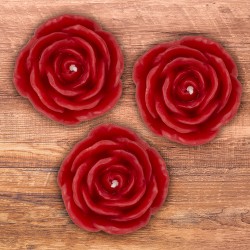 Set de 3 Bougies Roses Rouges