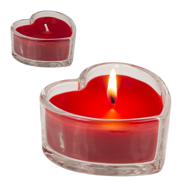 Lot de 2 Bougies Cœur Rouge Romantique en Ciment sur Logeekdesign