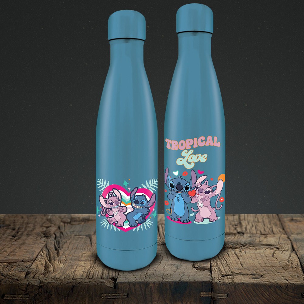 Bouteille Métallique Stitch & Angel Disney - Tropical Love sur Logeekdesign