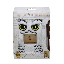 Set Harry Potter - Carnet de Notes Hedwige Fourrure et Stylo Baguette Magique