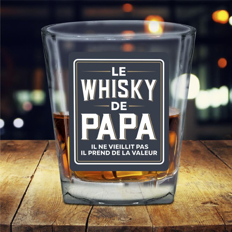 Verre à whisky humoristique cadeau Fête des Pères sur Logeekdesign