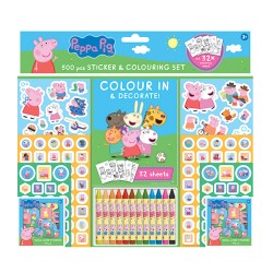 Set 500 Pièces Coloriage, Crayons de Couleur & Stickers