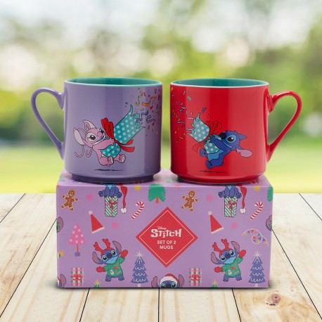 Set de 2 Tasses Colorées Stitch & Angel Disney