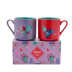 Set de 2 Tasses Colorées Stitch & Angel Disney