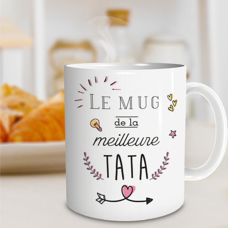 Cadeau tata : mug en céramique de la meilleure tata sur Logeekdesign