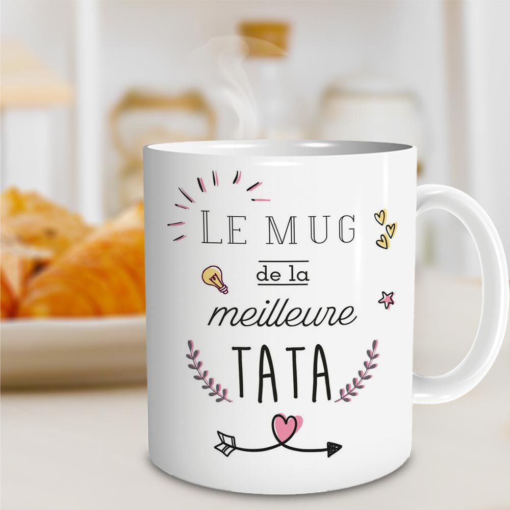 Cadeau tata : mug en céramique de la meilleure tata sur Logeekdesign