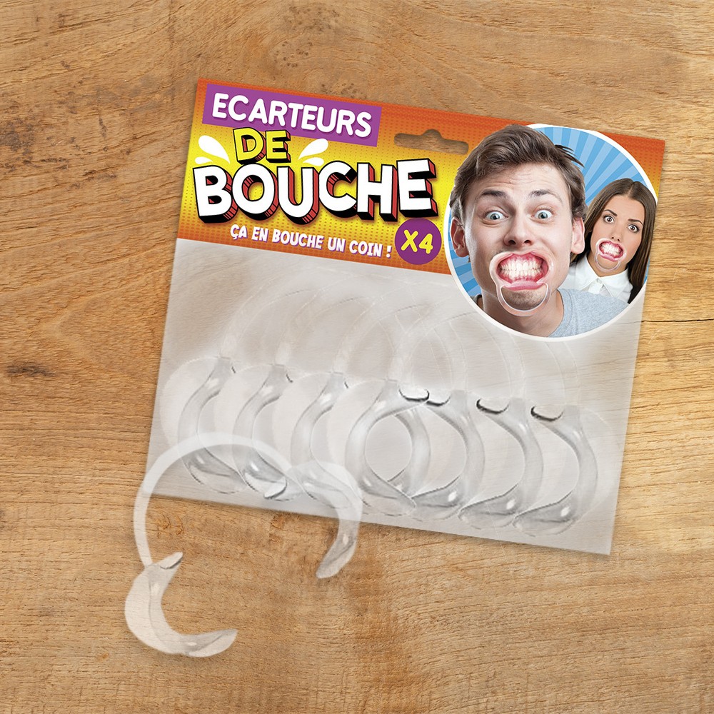 Écarteur de bouche humoristique (pack de 4) pour se déguiser sur